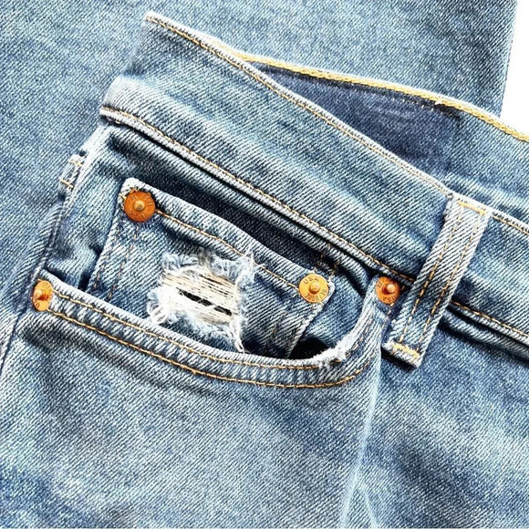Re/Done Levi’s 70’s Stovepipe‎ Jeans Size 29 Worn True Indigo Straight Cropped - Picture 9 of 15